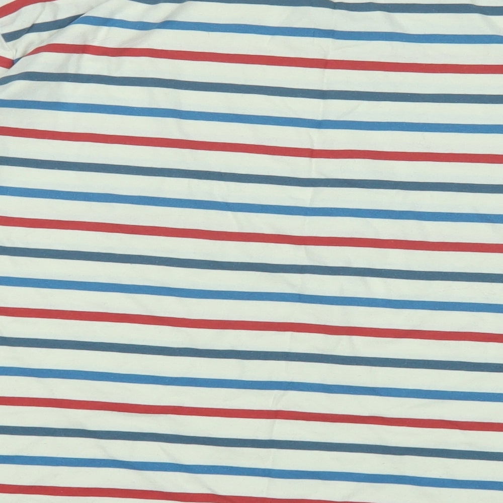 Seasalt Womens Multicoloured Striped Cotton Basic T-Shirt Size 14 Round Neck