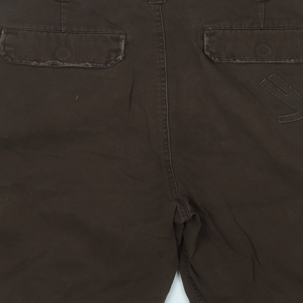 Twolegs Mens Brown  Cotton Cargo Shorts Size 36 in  Regular