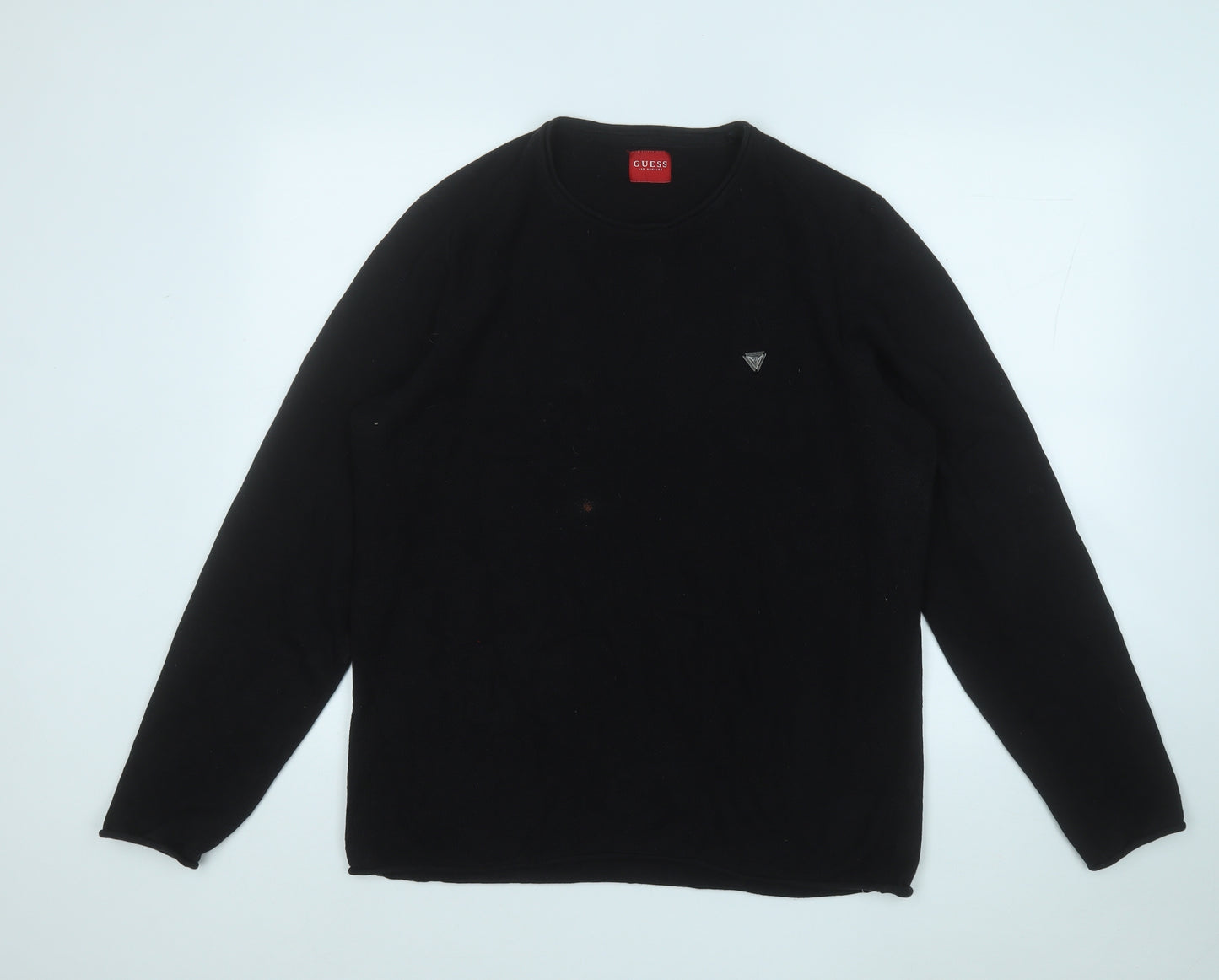 GUESS Womens Black  Cotton Pullover Sweatshirt Size XL