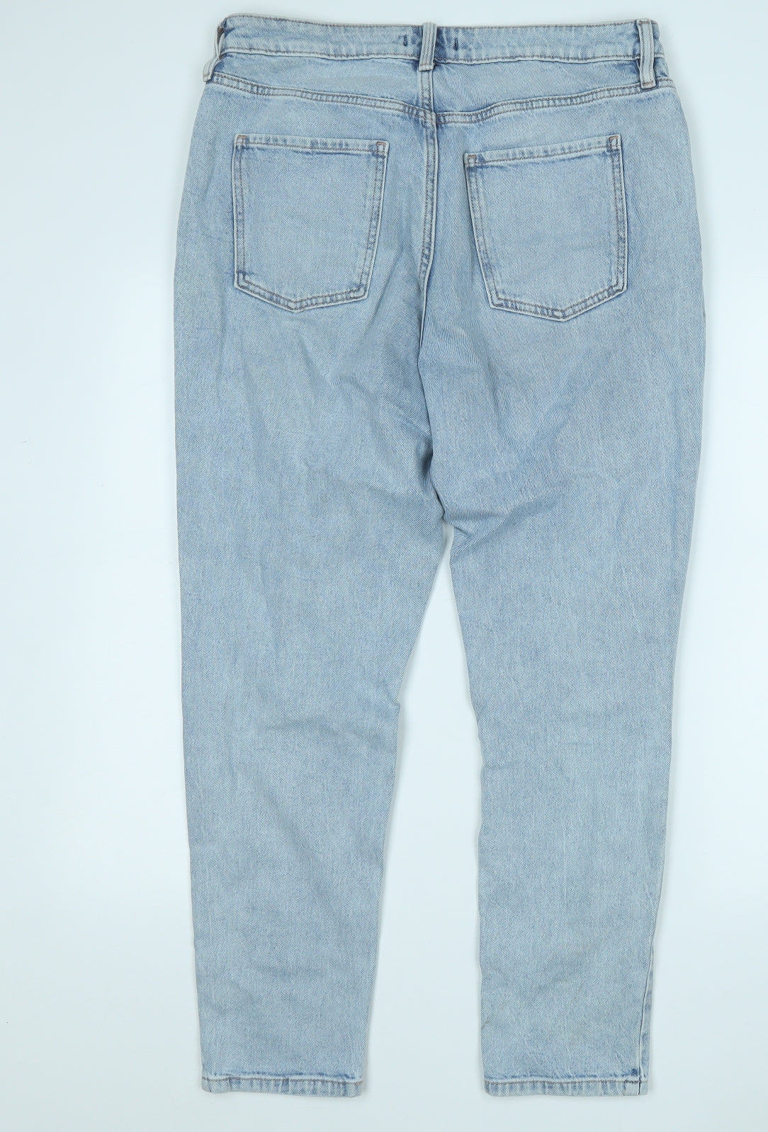 F&F Womens Blue  Cotton Straight Jeans Size 12 L29 in Regular