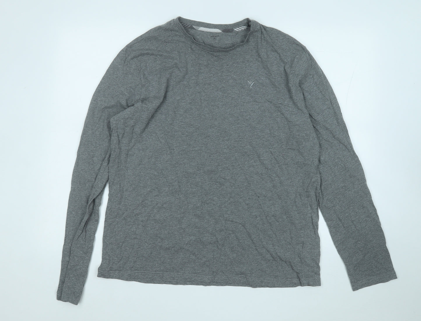 Jeff & Co Mens Grey  Cotton  T-Shirt Size XL Round Neck