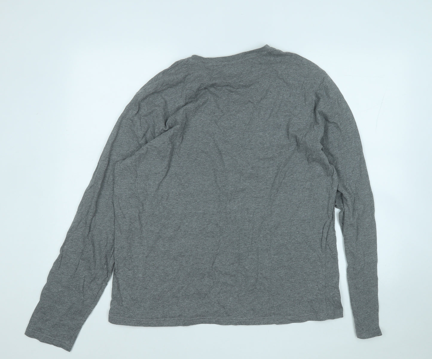 Jeff & Co Mens Grey  Cotton  T-Shirt Size XL Round Neck