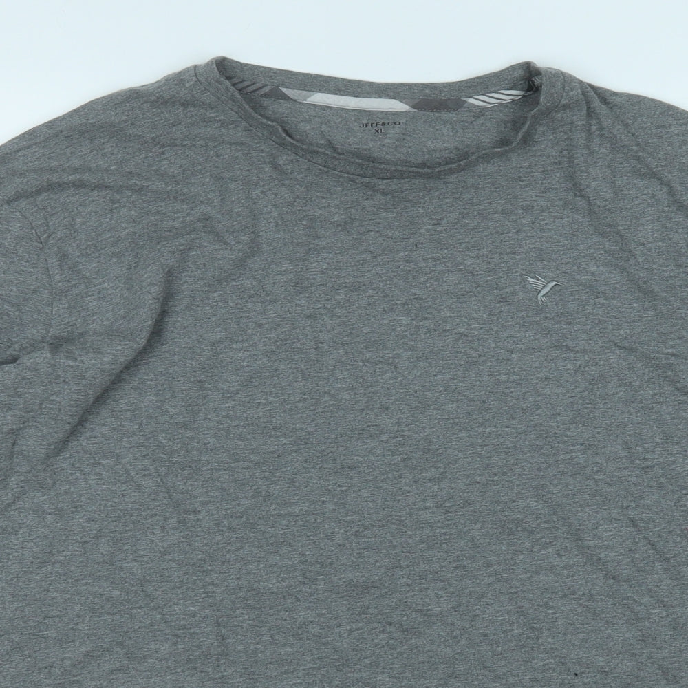 Jeff & Co Mens Grey  Cotton  T-Shirt Size XL Round Neck