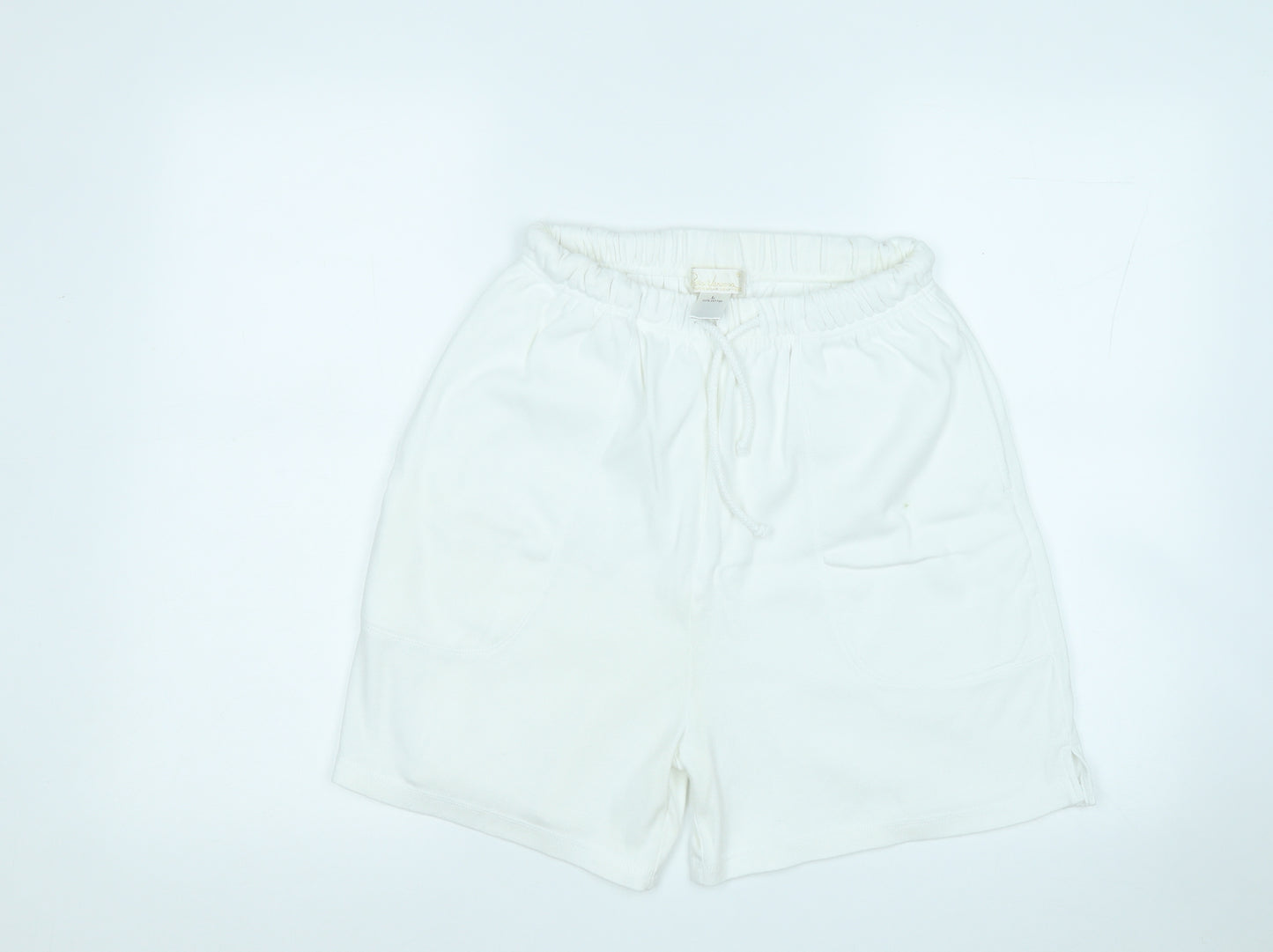 Palo Janessa Womens White  Cotton Sweat Shorts Size L  Regular