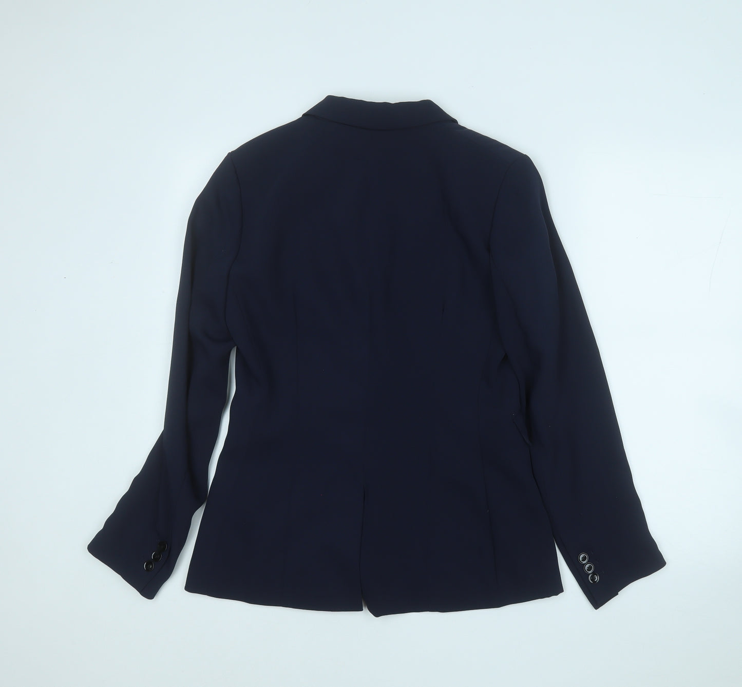 H&M Womens Blue  Polyester Jacket Suit Jacket Size 10