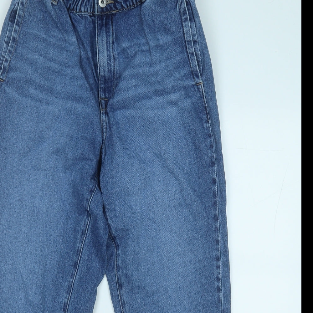 F&F Womens Blue  Cotton Straight Jeans Size 12 L26 in Regular