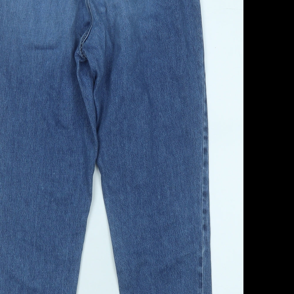 F&F Womens Blue  Cotton Straight Jeans Size 12 L26 in Regular