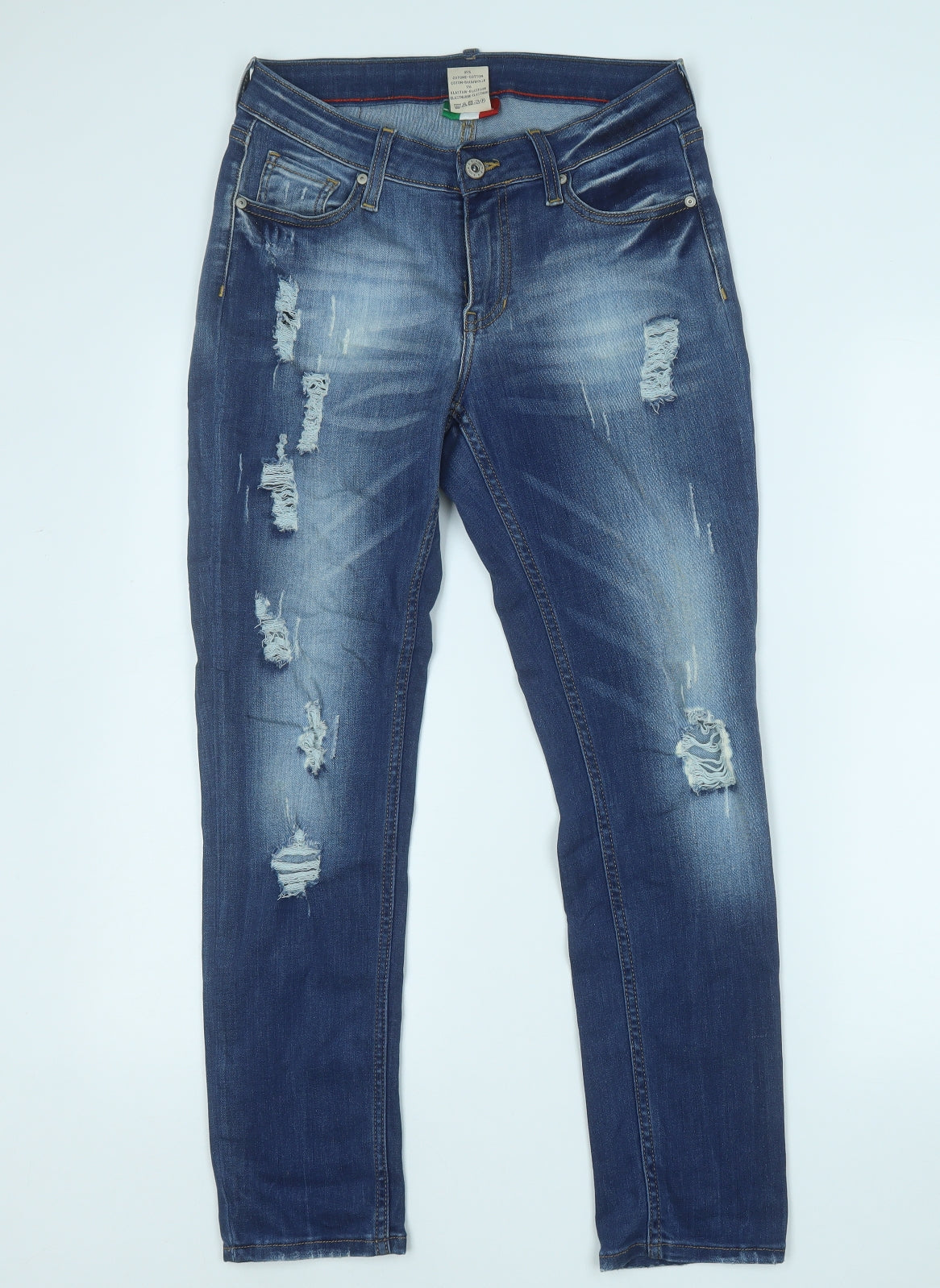 Made in Italy Mens Blue  Cotton Straight Jeans Size M L27 in Regular