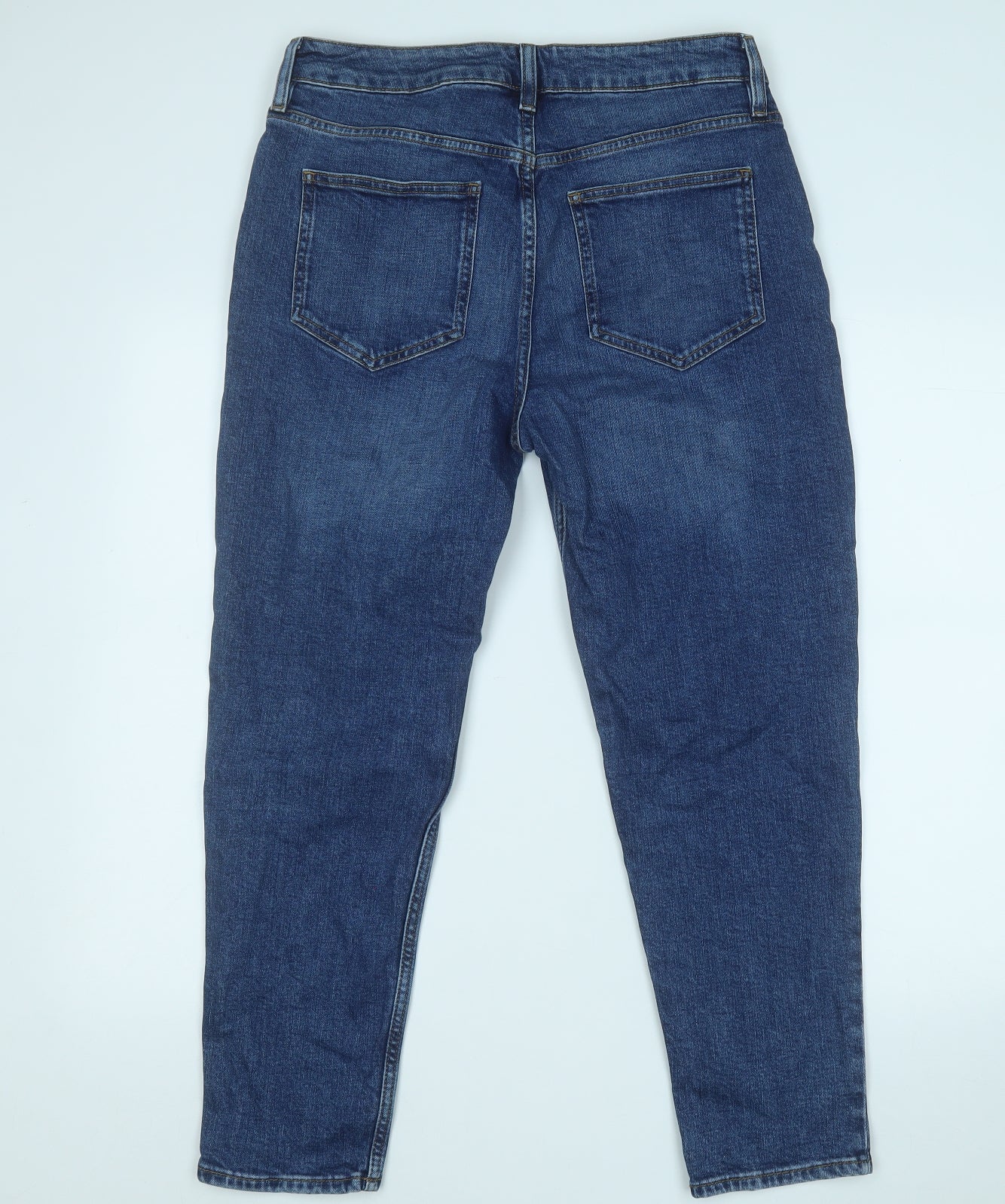 F&F Womens Blue  Cotton Straight Jeans Size 12 L25 in Regular
