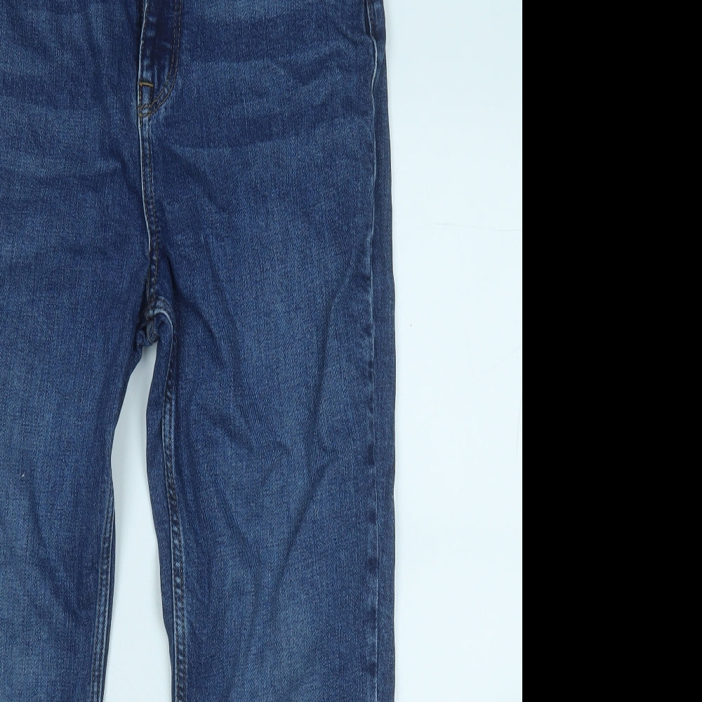 F&F Womens Blue  Cotton Straight Jeans Size 12 L25 in Regular
