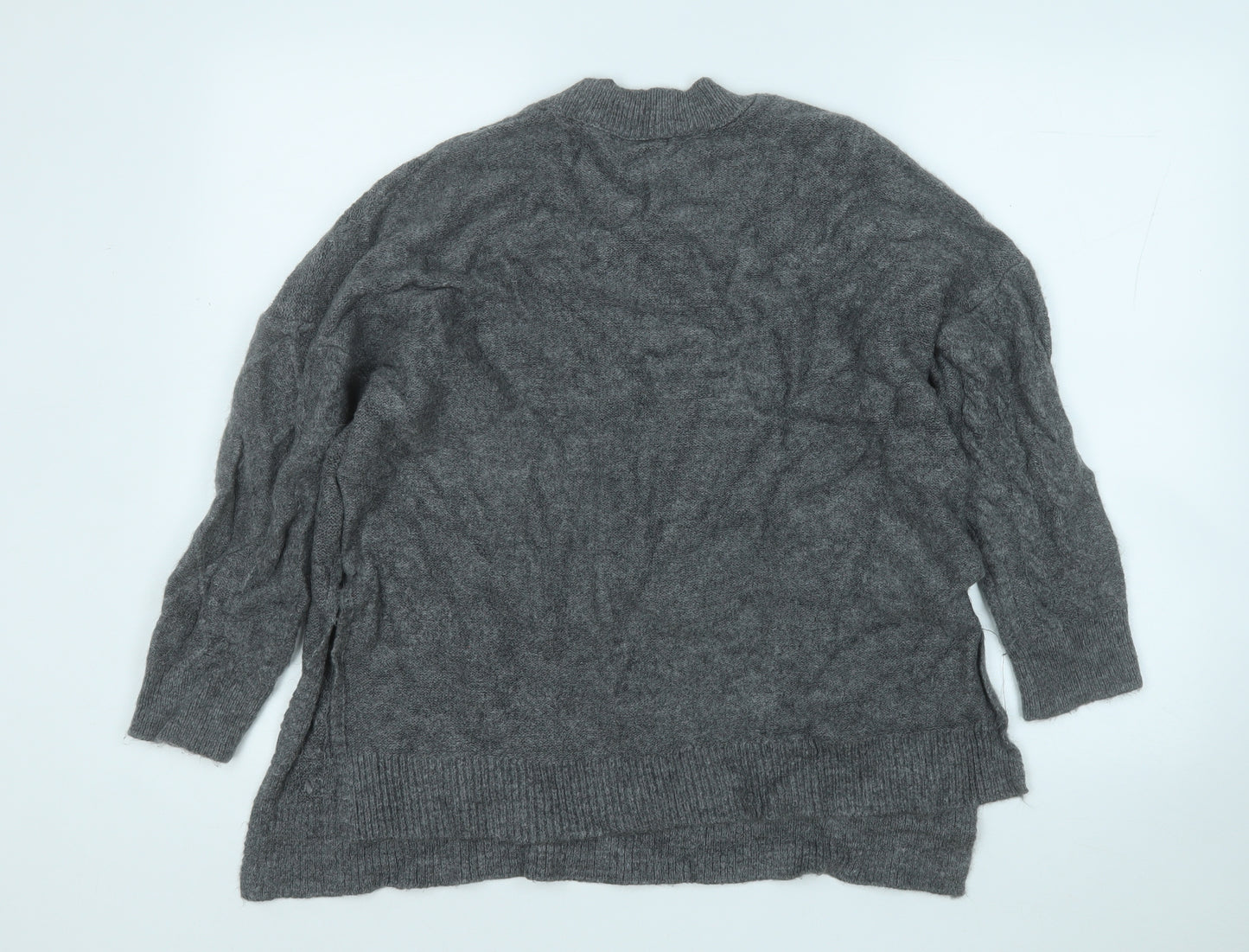Stradivarius Womens Grey Round Neck  Acrylic Pullover Jumper Size S