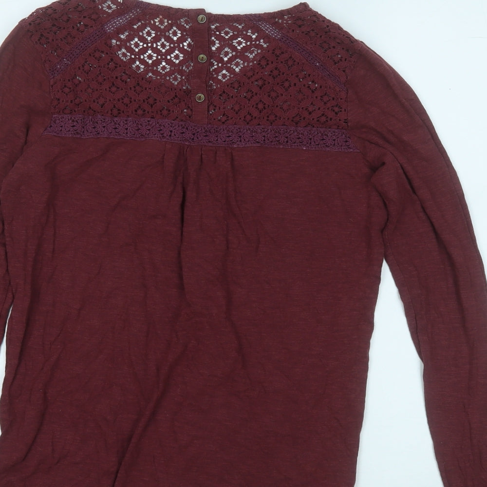 Fat Face Womens Red Round Neck  Cotton Pullover Jumper Size 10