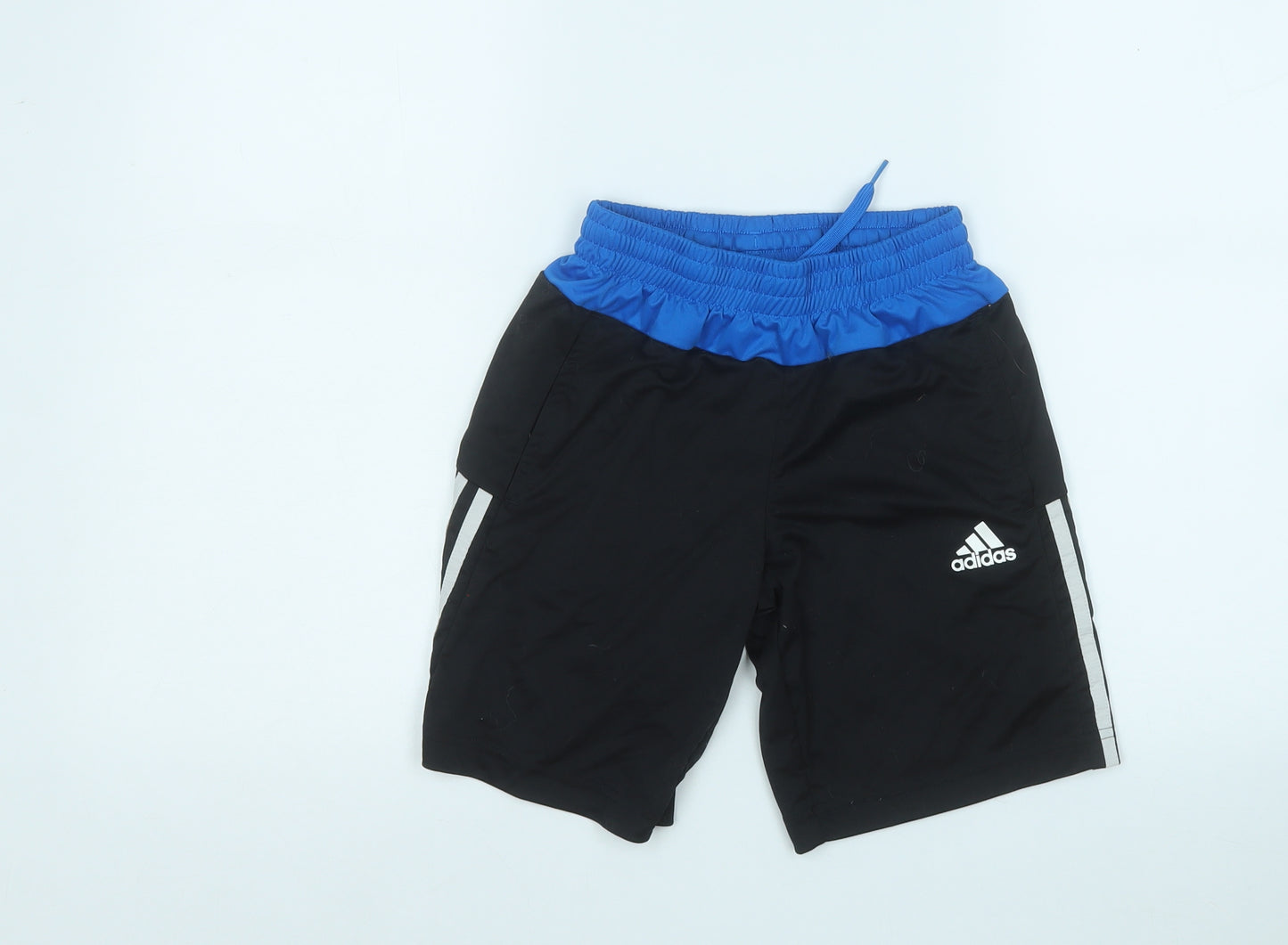adidas Boys Black  Polyester Sweat Shorts Size 9-10 Years  Regular