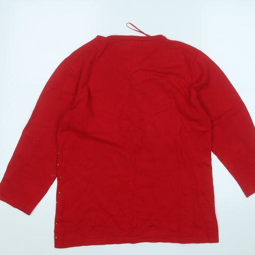 GERARD Womens Red Round Neck  Viscose Pullover Jumper Size S
