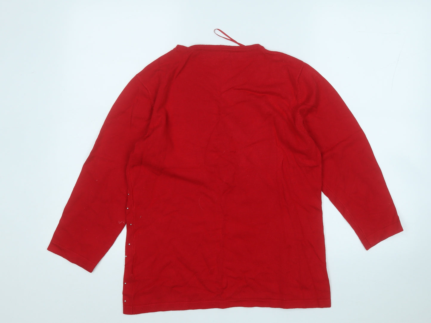 GERARD Womens Red Round Neck  Viscose Pullover Jumper Size S