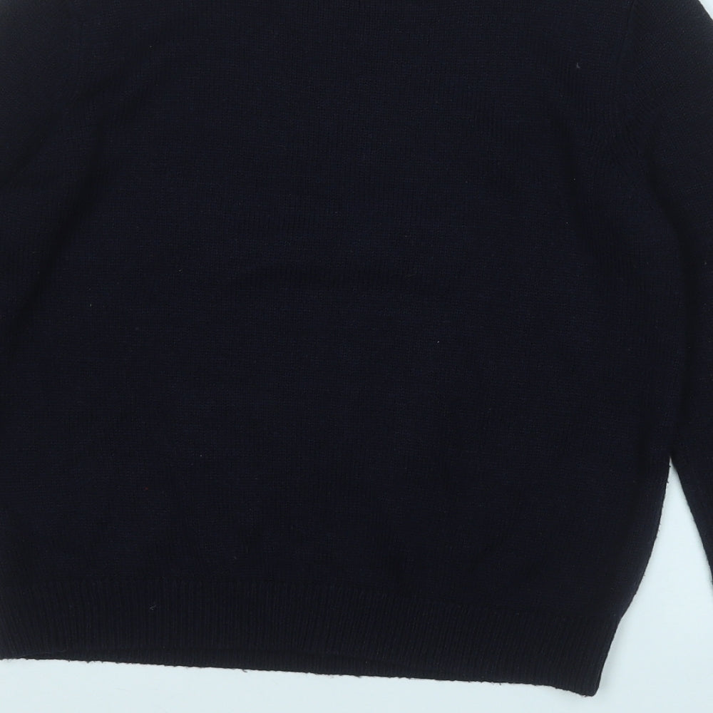 Marks and Spencer Womens Blue Round Neck  Acrylic Pullover Jumper Size 12   - Christmas Jumper