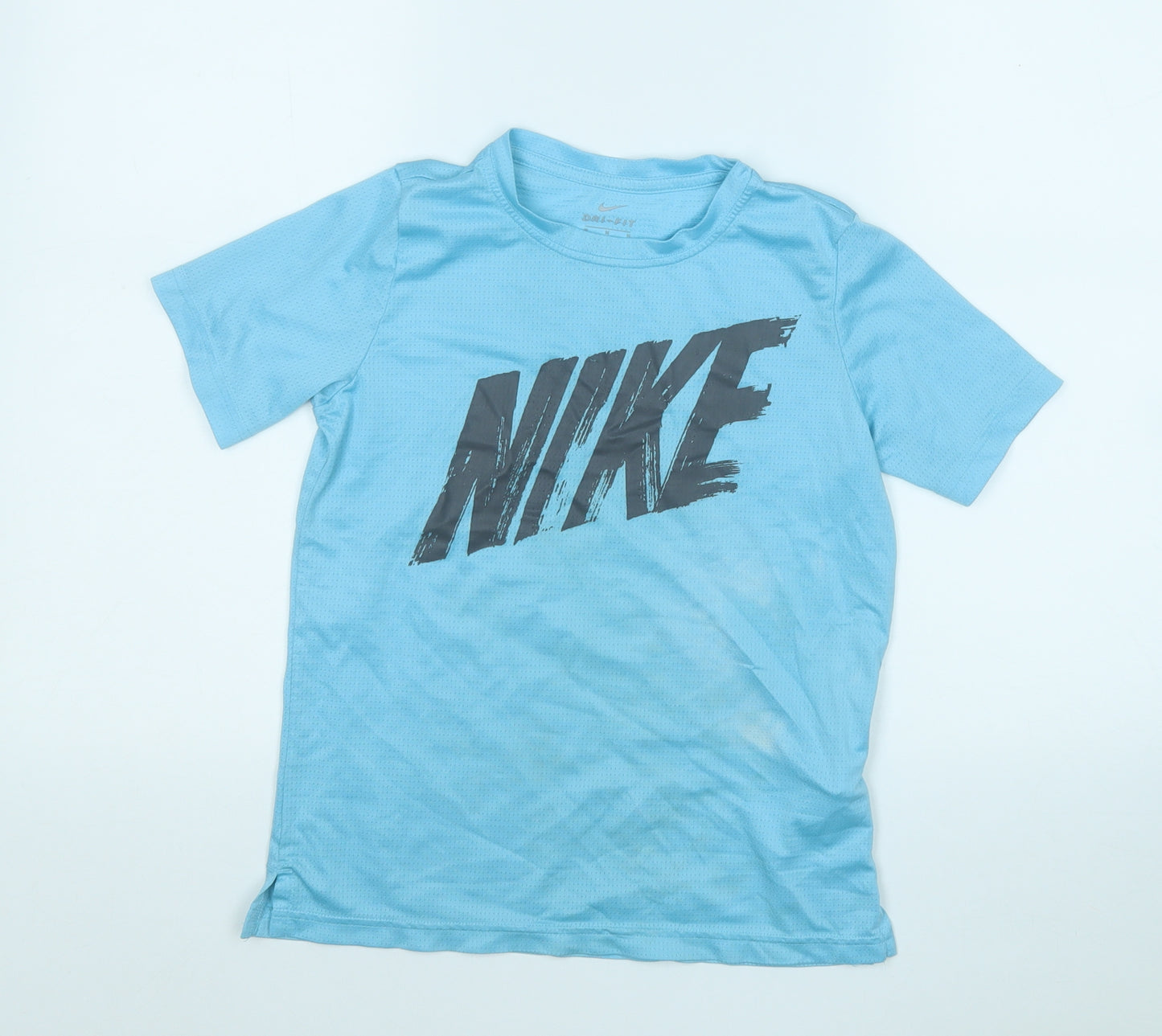 Nike Boys Blue  Polyester Basic T-Shirt Size M Round Neck