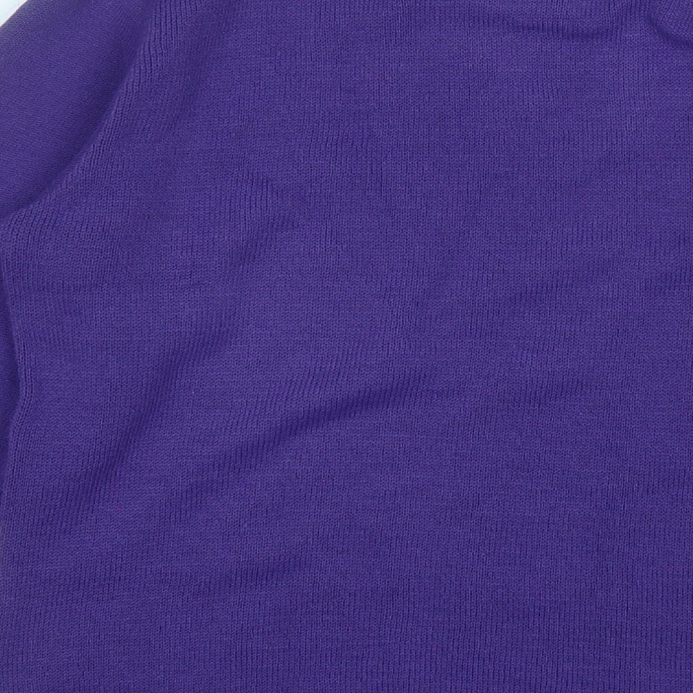 Glimpse Design Womens Purple Round Neck Floral Acrylic Pullover Jumper Size M