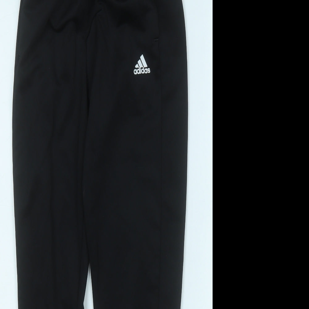 adidas Boys Black  Polyester Jogger Trousers Size 11-12 Years  Regular