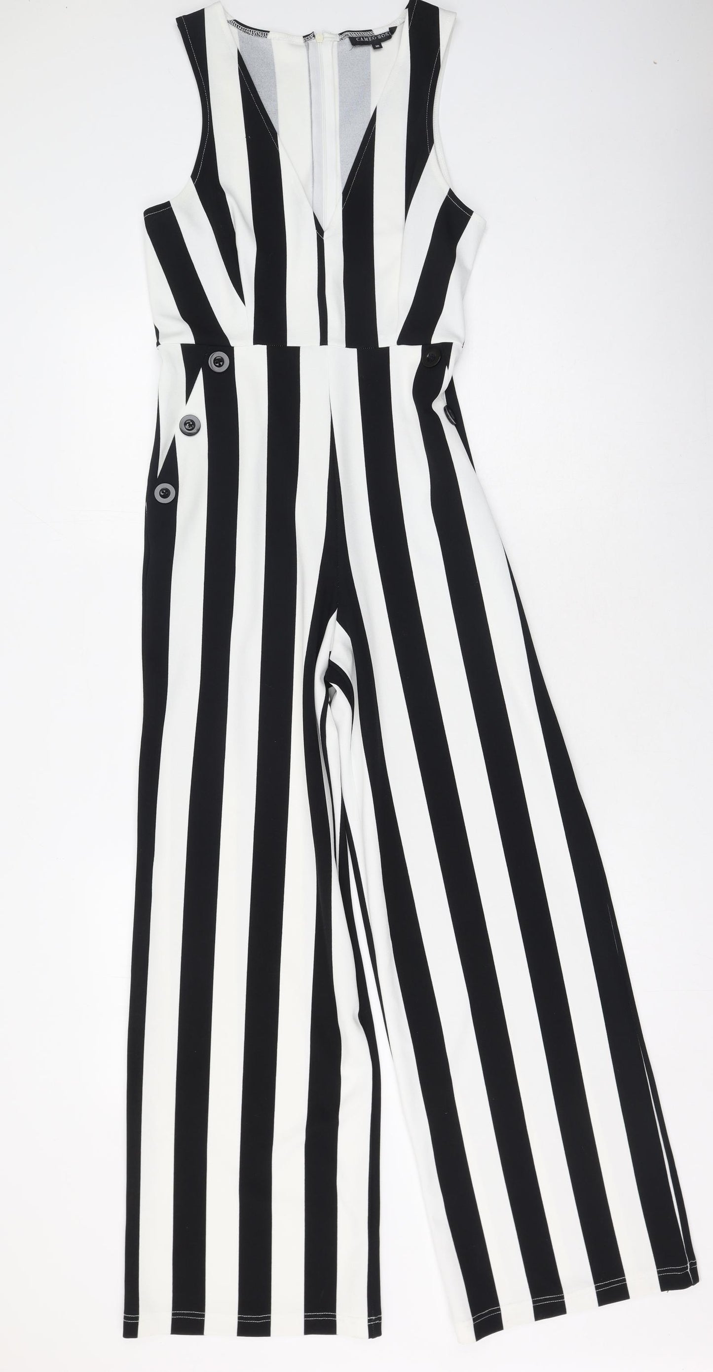 Cameo Rose  Womens Multicoloured Striped Polyester Jumpsuit One-Piece Size 10 L38 in