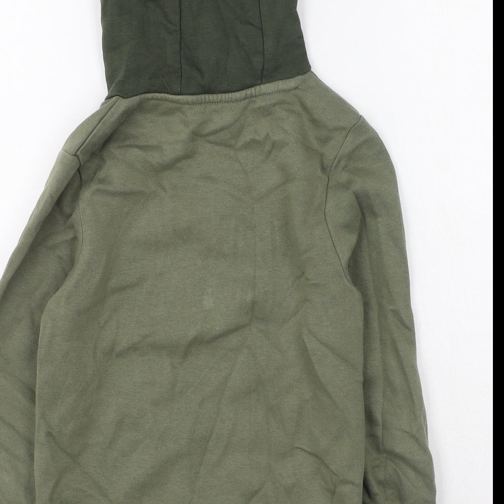George  Boys Green  Cotton Pullover Hoodie Size 6-7 Years