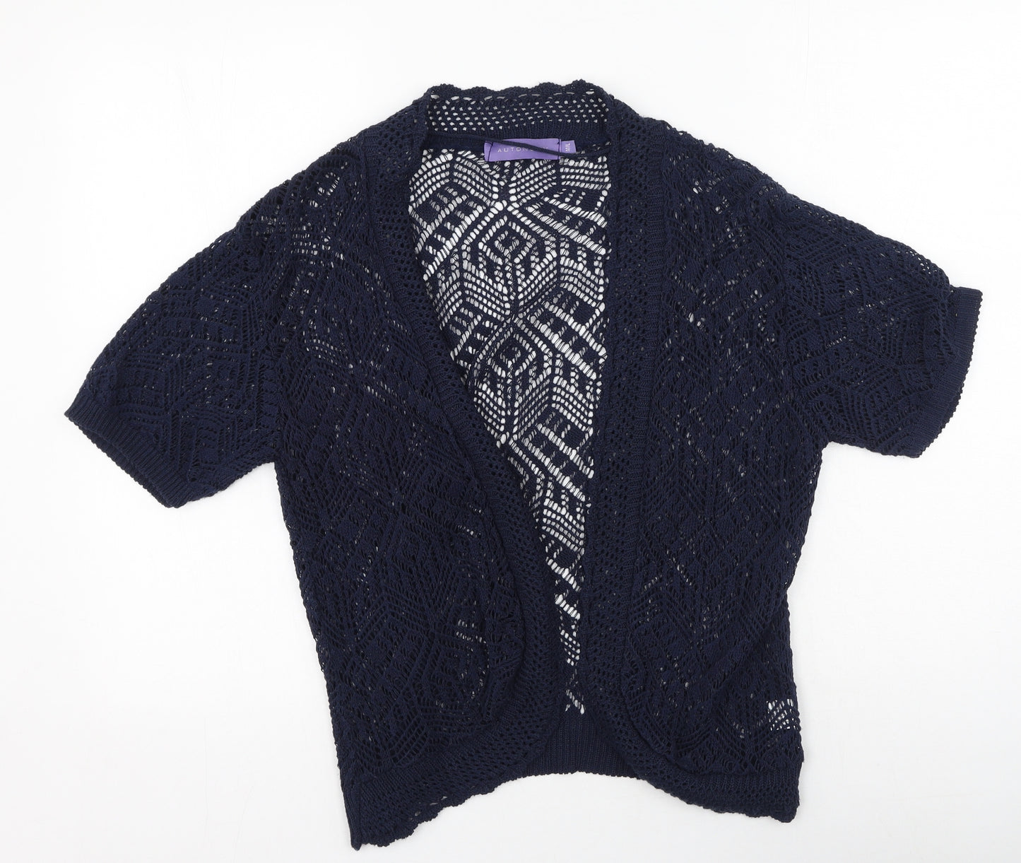 Autonomy Womens Blue Round Neck  Cotton Cardigan Jumper Size M