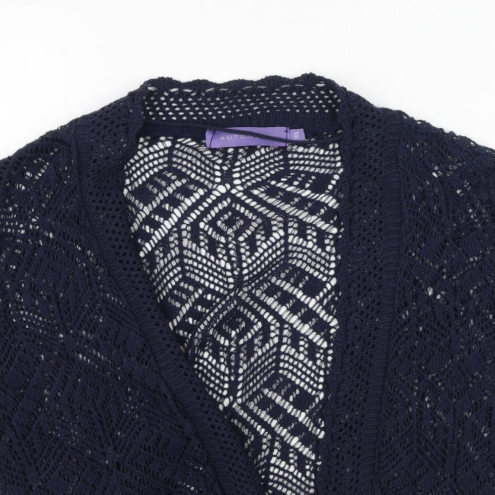 Autonomy Womens Blue Round Neck  Cotton Cardigan Jumper Size M