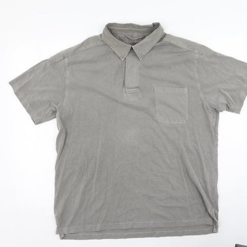 Marks and Spencer Mens Grey  Cotton  Polo Size XL Collared