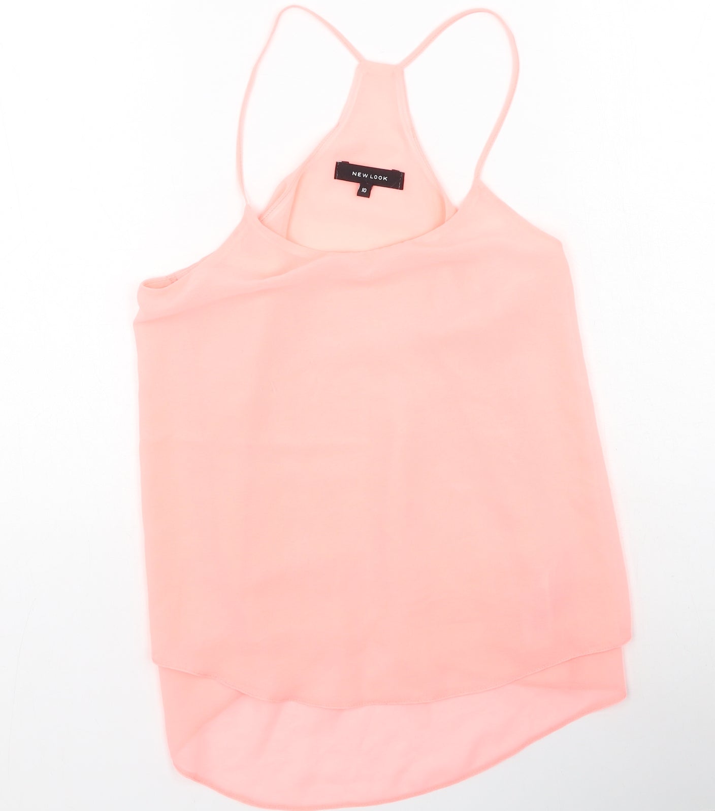 New look  Womens Pink  Polyester Camisole Tank Size 10 Round Neck