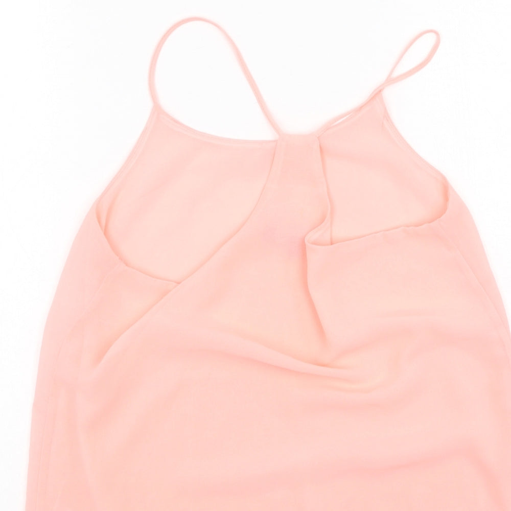 New look  Womens Pink  Polyester Camisole Tank Size 10 Round Neck