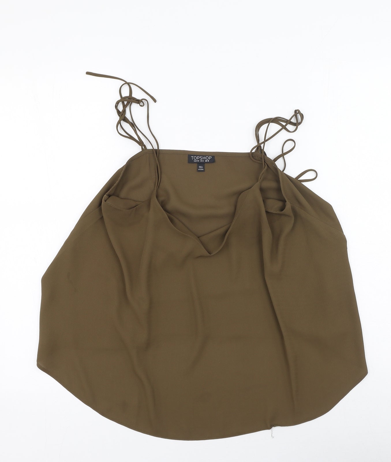 Topshop Womens Green  Polyester Camisole Tank Size 12 V-Neck