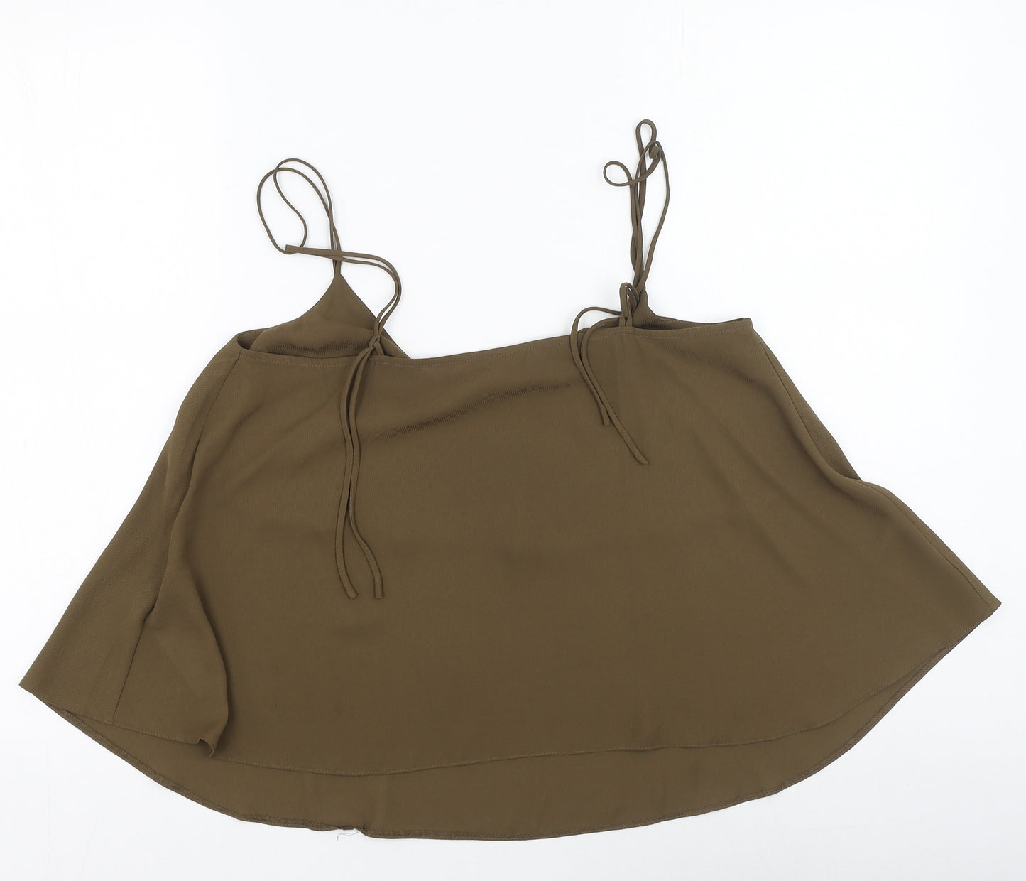 Topshop Womens Green  Polyester Camisole Tank Size 12 V-Neck