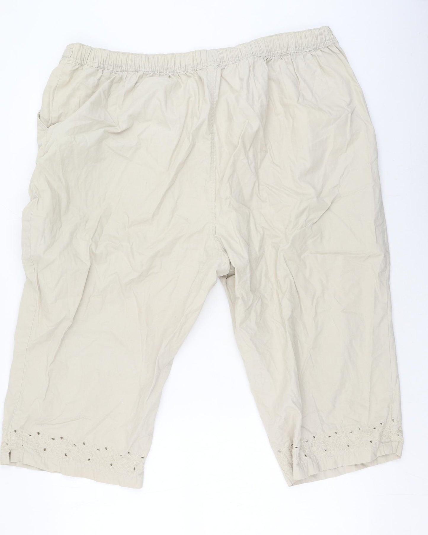 Marks and Spencer Womens Beige  Cotton Cargo Shorts Size 24 L20 in Regular
