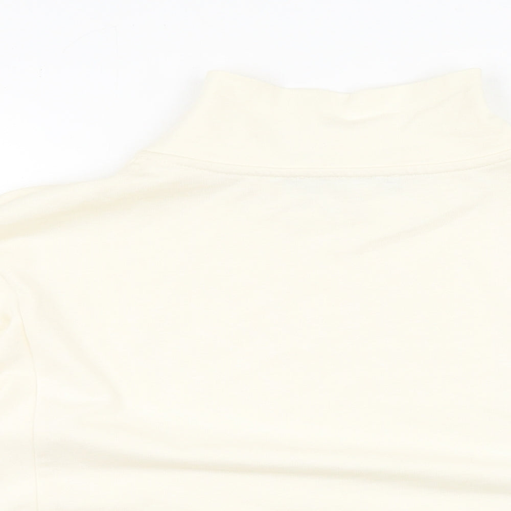 Marks and Spencer Womens Beige High Neck  Cotton Pullover Jumper Size 12