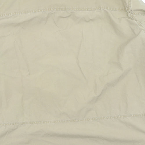 Marks and Spencer Mens Beige  Cotton  Button-Up Size XL Collared