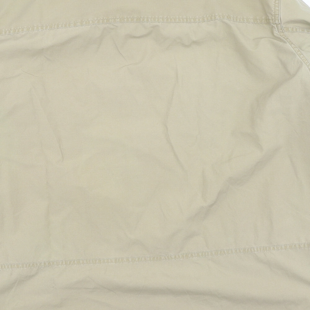 Marks and Spencer Mens Beige  Cotton  Button-Up Size XL Collared