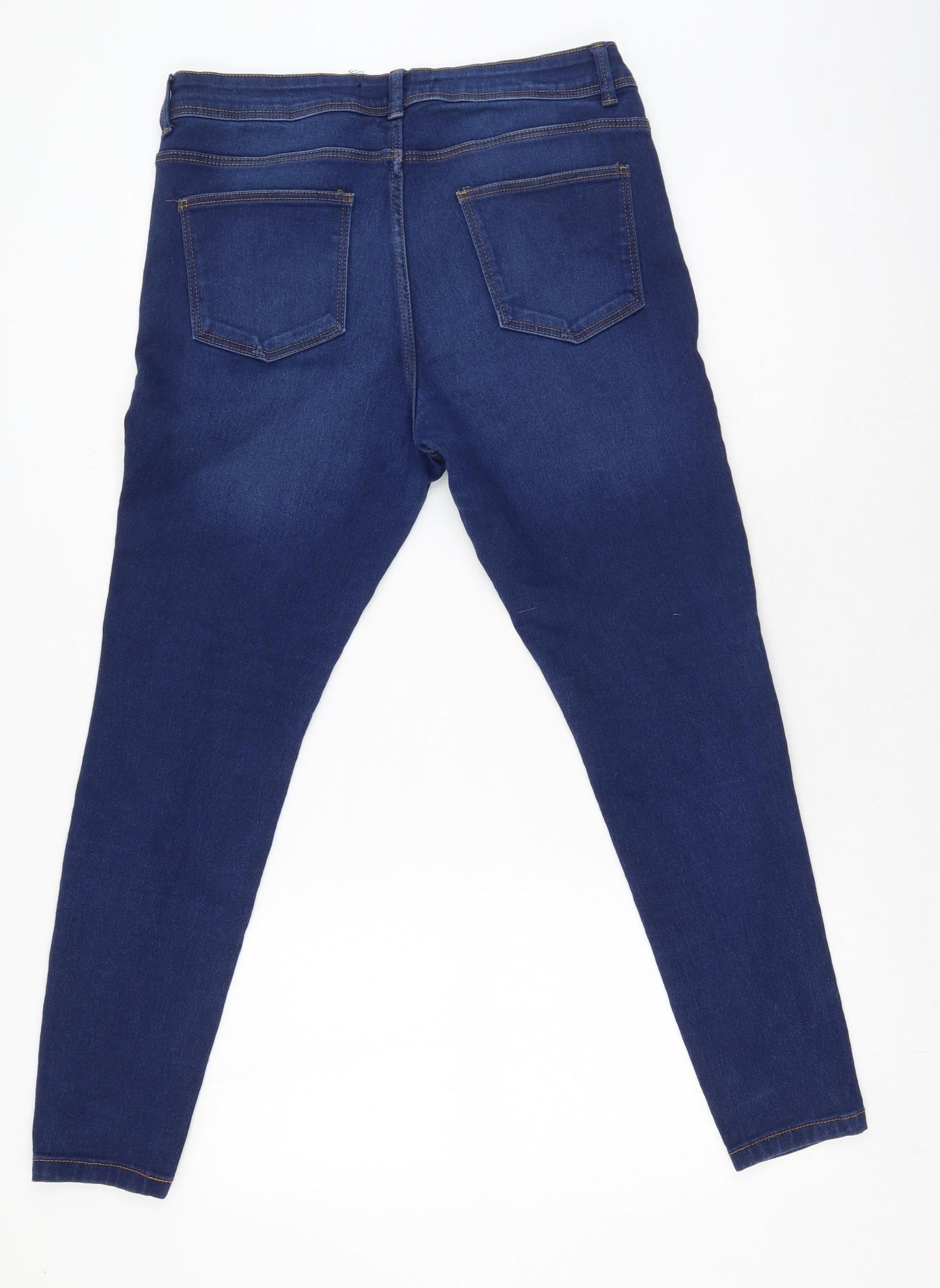 Primark Womens Blue  Cotton Skinny Jeans Size 16 L38 in Regular