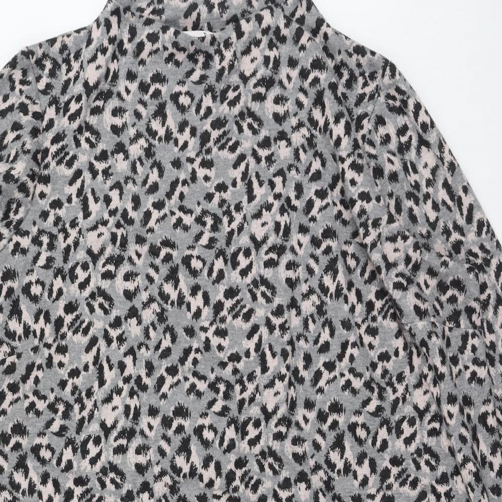 TU Womens Multicoloured Animal Print Polyester A-Line  Size 24  Round Neck