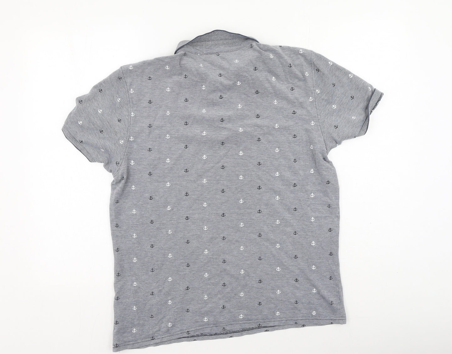 Primark Mens Grey  Cotton  Polo Size L Collared