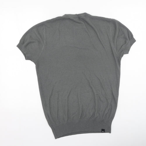 Bench Mens Grey  Acrylic  T-Shirt Size M Round Neck