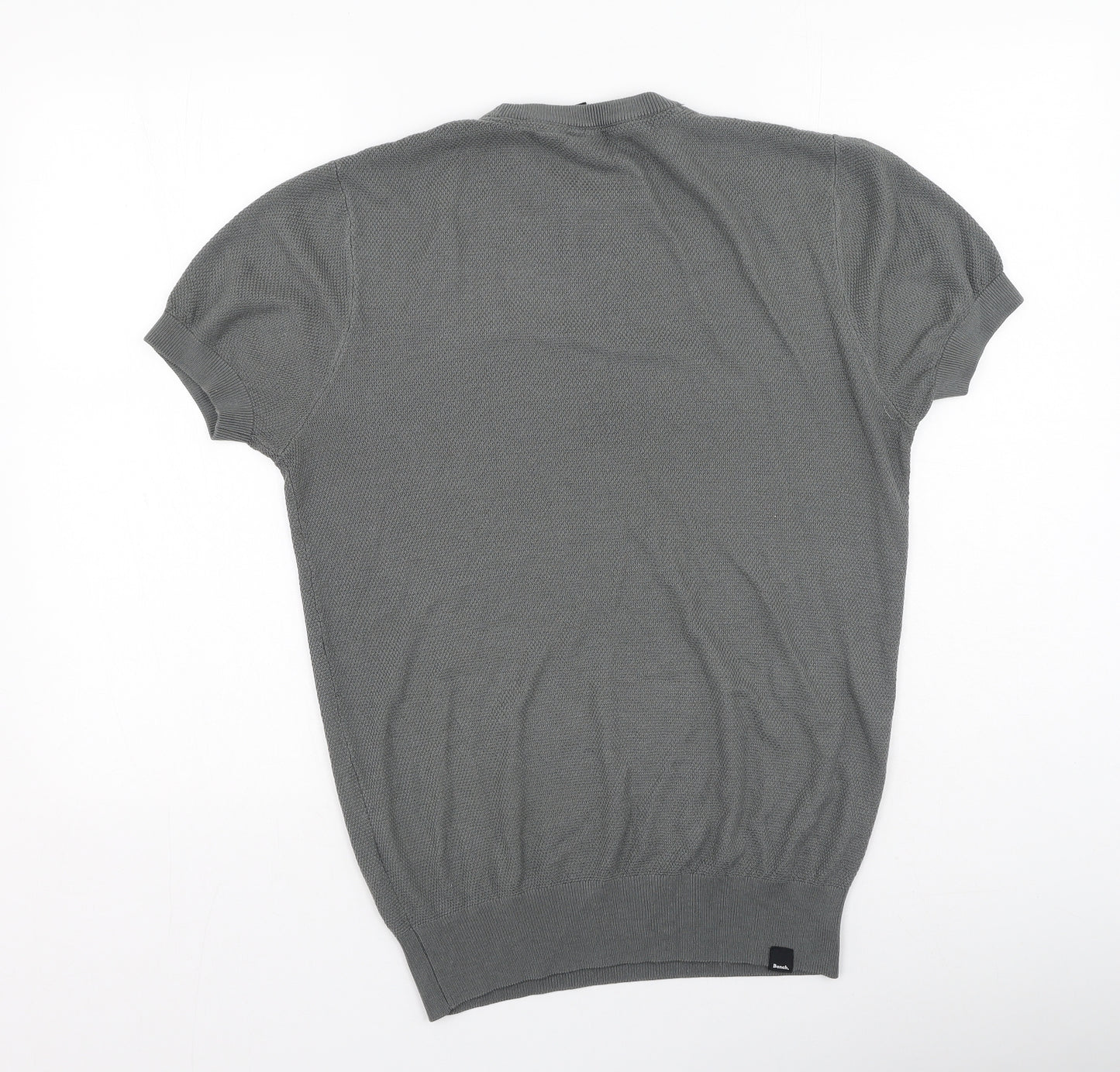 Bench Mens Grey  Acrylic  T-Shirt Size M Round Neck