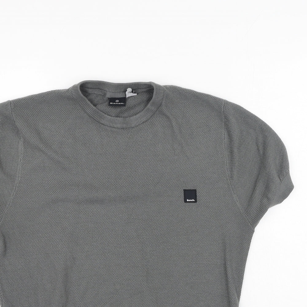 Bench Mens Grey  Acrylic  T-Shirt Size M Round Neck