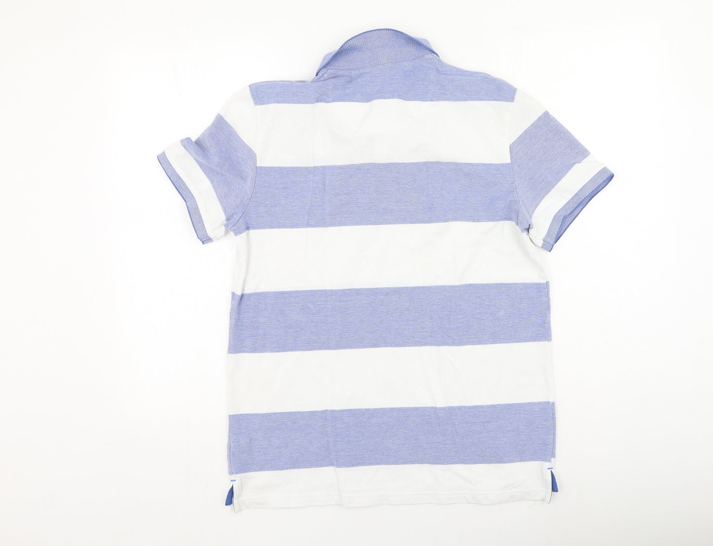 TU Mens Multicoloured Striped Cotton  Polo Size M Collared