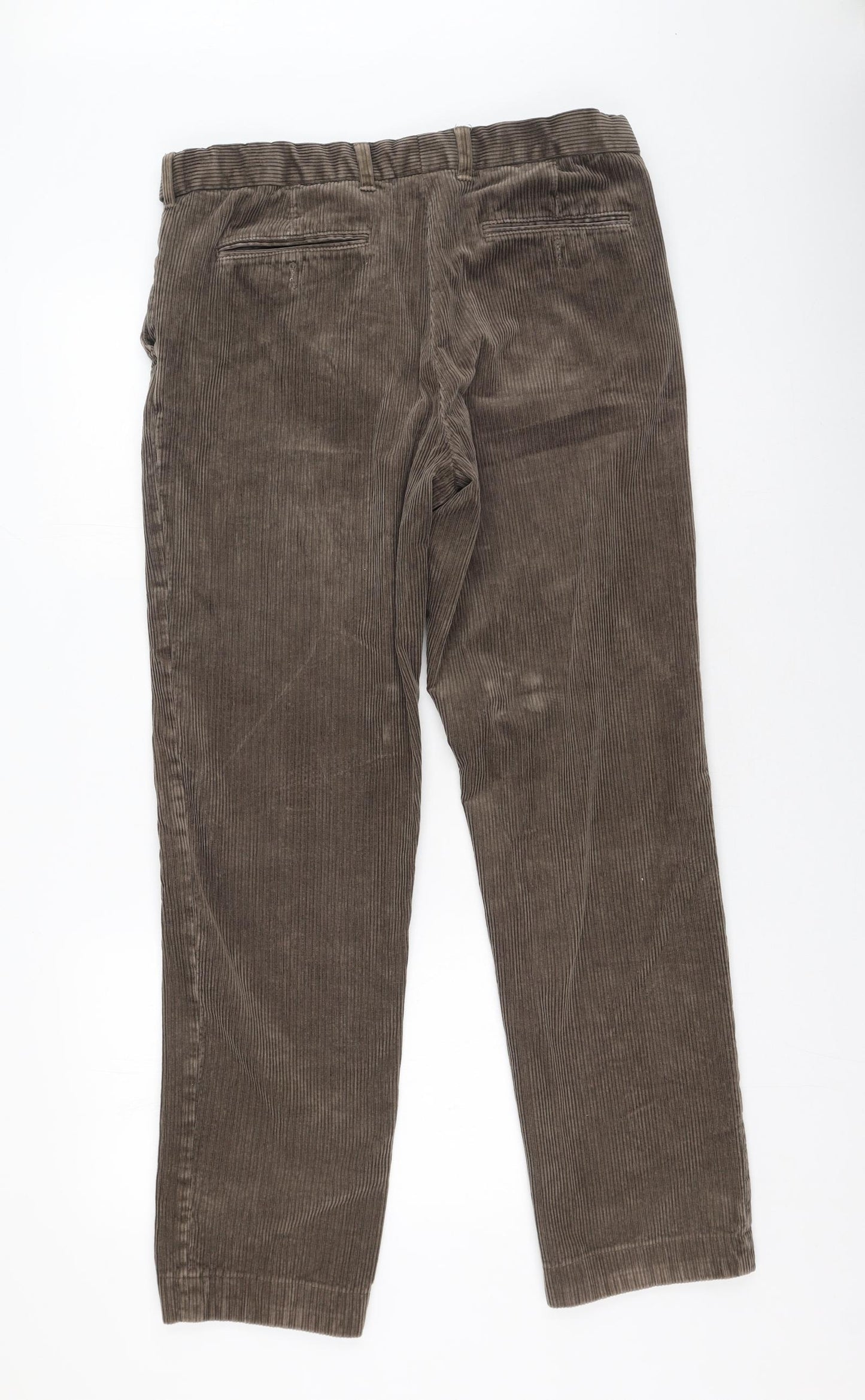 Marks and Spencer Mens Brown  Cotton Trousers  Size 36 L33 in Regular