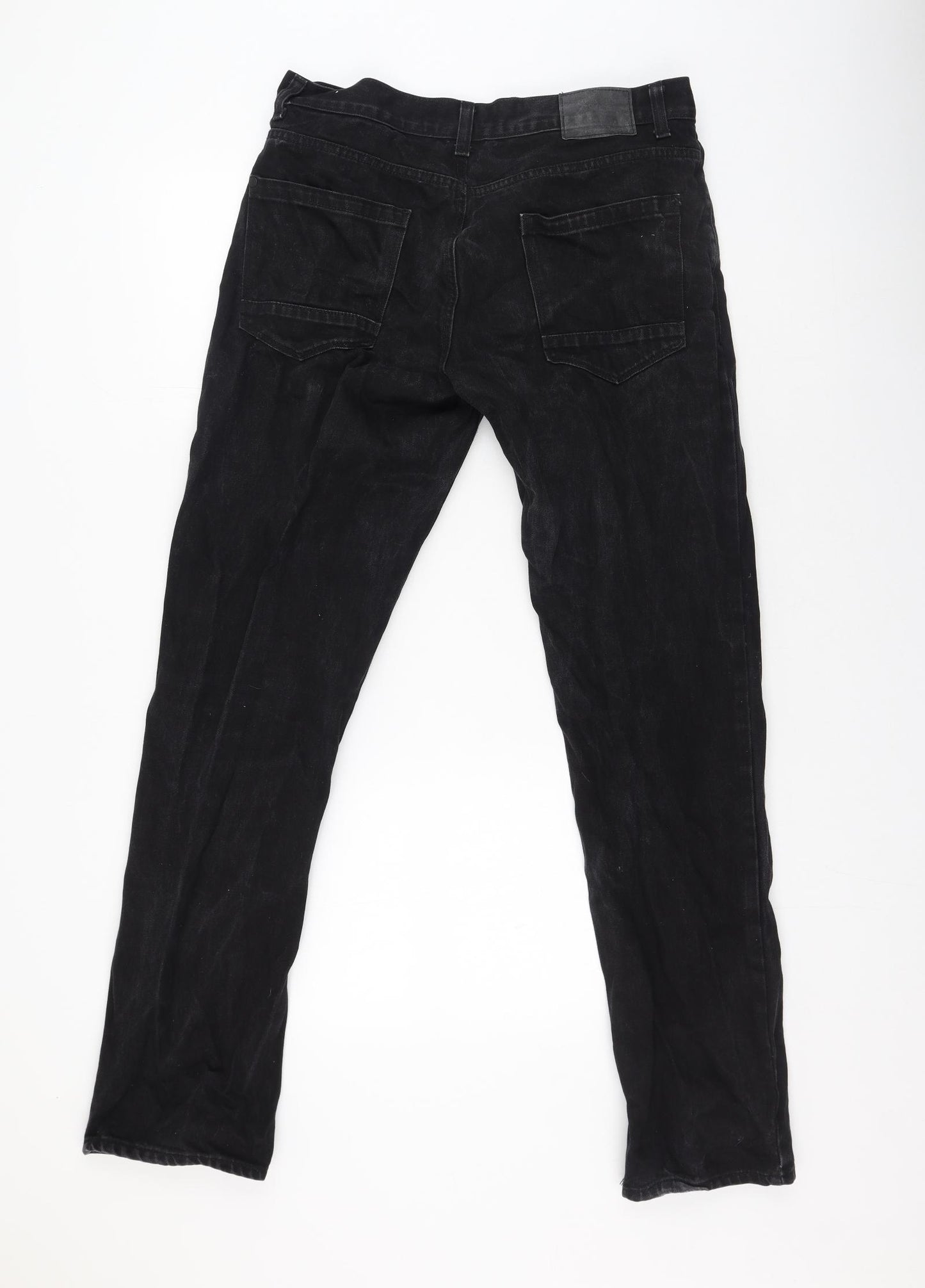 F&F Mens Black  Cotton Straight Jeans Size 34 L34 in Regular