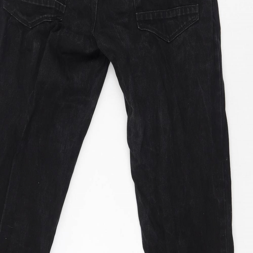 F&F Mens Black  Cotton Straight Jeans Size 34 L34 in Regular