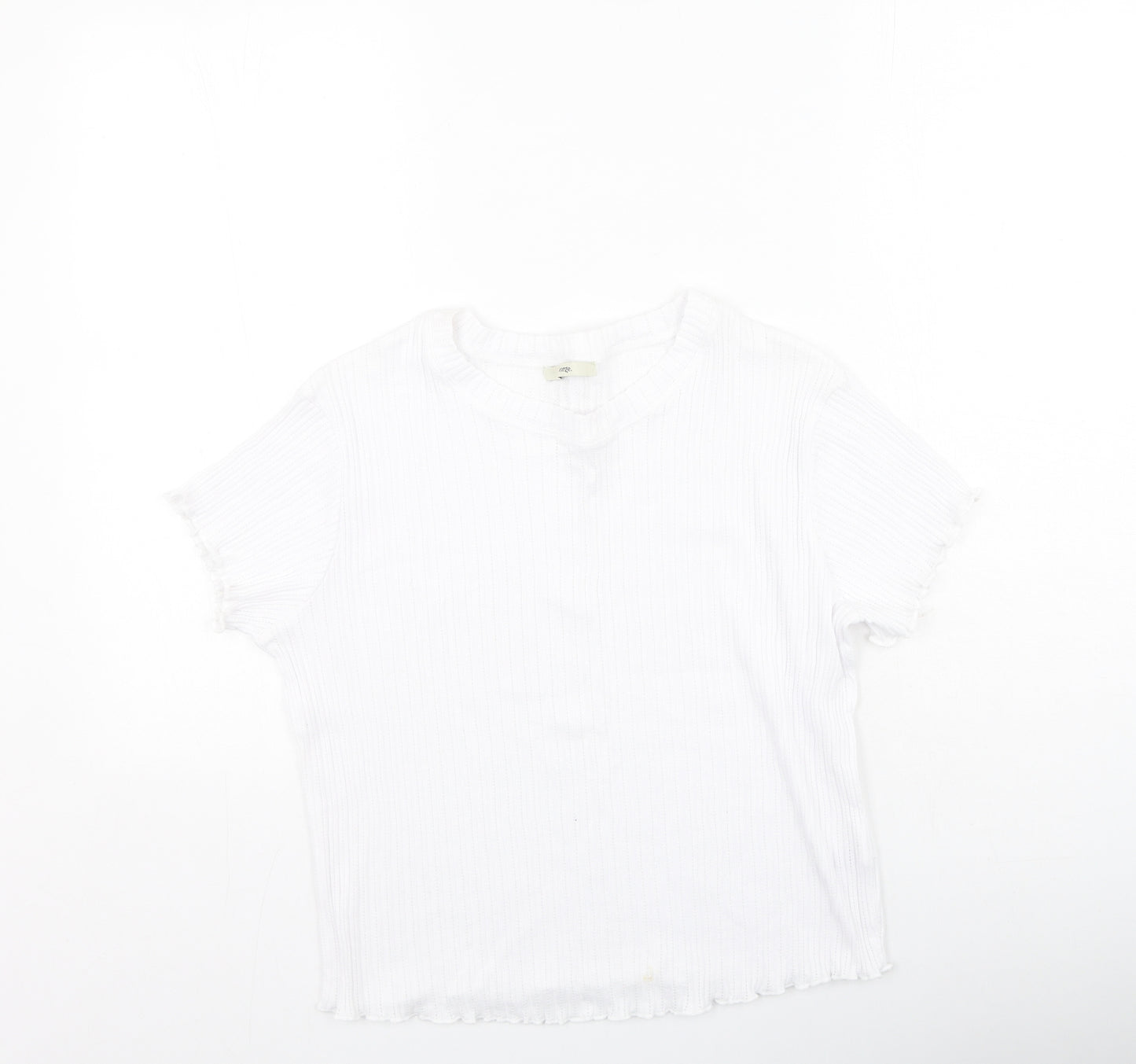 George  Womens White  Polyester Basic T-Shirt Size 20 Round Neck