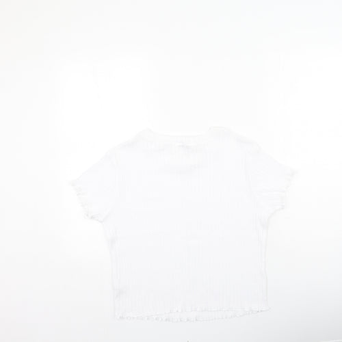 George  Womens White  Polyester Basic T-Shirt Size 20 Round Neck