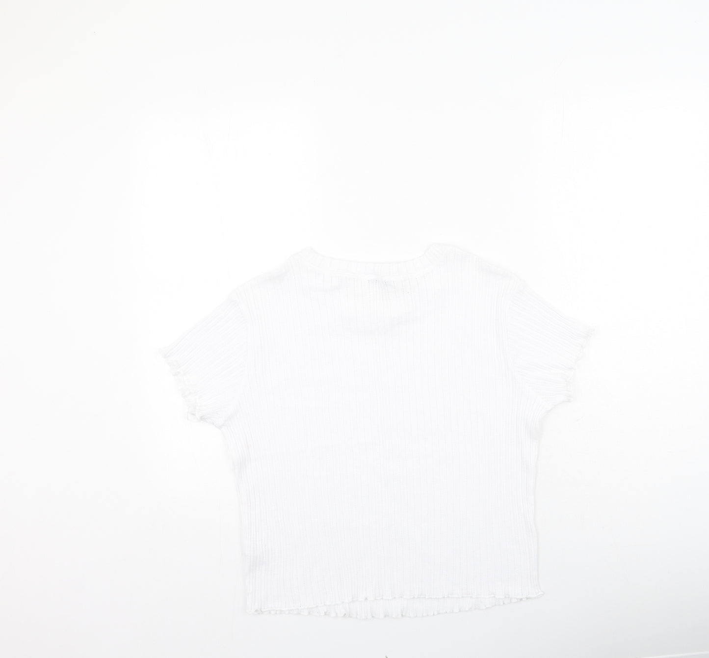 George  Womens White  Polyester Basic T-Shirt Size 20 Round Neck