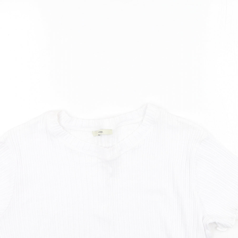 George  Womens White  Polyester Basic T-Shirt Size 20 Round Neck